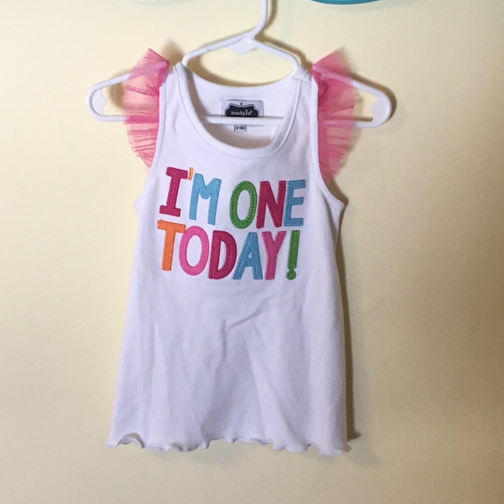 Mud pie 12-18m I’m One Today tank with lace